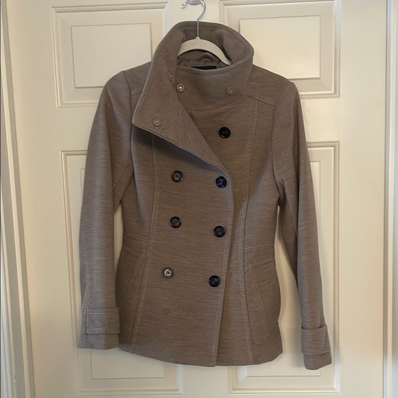 H&M Women's Taupe Double-Breasted Pea Coat - Picture 3 of 14